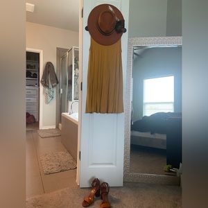 Mustard Yellow cotton dress-above knee length